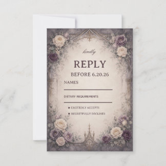 Romantischer gotischer Floralstil RSVP Karte