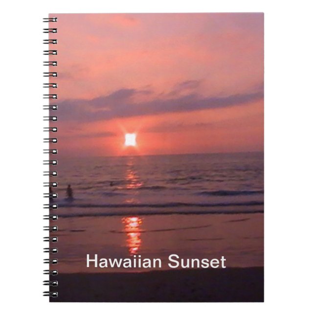 Romantischer hawaiianischer Sonnenuntergang Notizblock (Vorderseite)