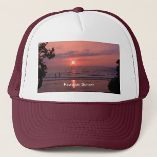 Romantischer hawaiianischer Sonnenuntergang Truckerkappe