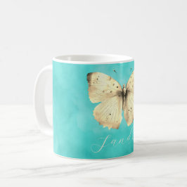 Romantischer Hellblauer Schmetterling Kaffeetasse