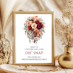 Romantischer Herbst Burgunder Oh Snap Hashtag Schi Poster