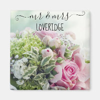 Romantischer Herr & Mrs. Pink Rose Floral Wedding