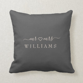 Romantischer Herr und Frau Pillow mit Namen und ei Kissen