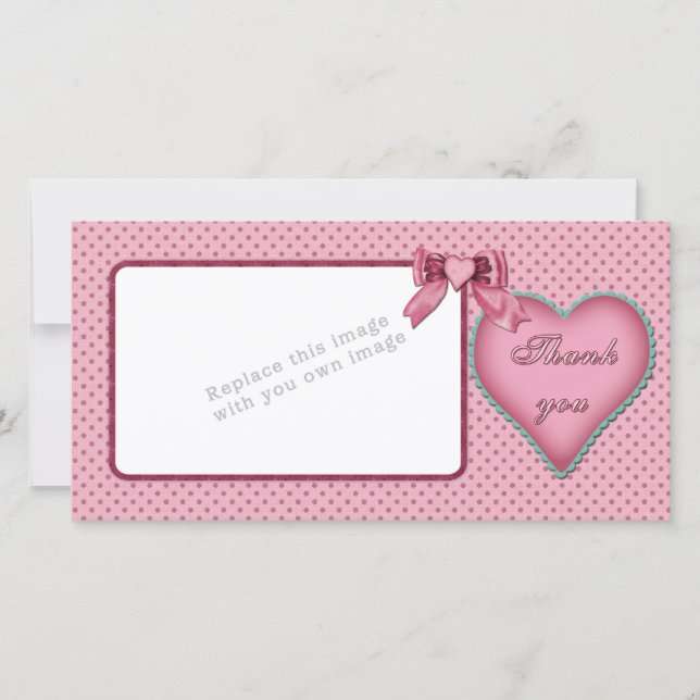 Romantischer Herzentwurf/danken Ihnen Dankeskarte (Vorderseite)