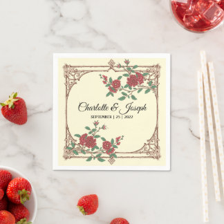 Romantischer Hochzeitscocktail Napkin Serviette