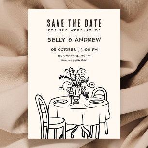 Romantischer Hochzeitstisch Save The Date