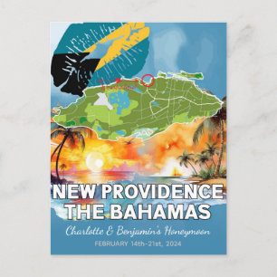 Romantischer Hochzeitsurlaub New Providence Bahama Postkarte