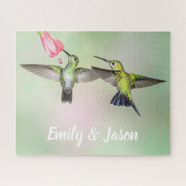 Romantischer Hummingbird Couple Personalisiert (Horizontal)