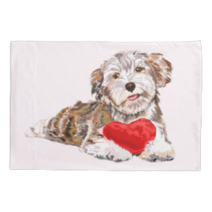 Romantischer Hundepillow-Fall Kissenbezug