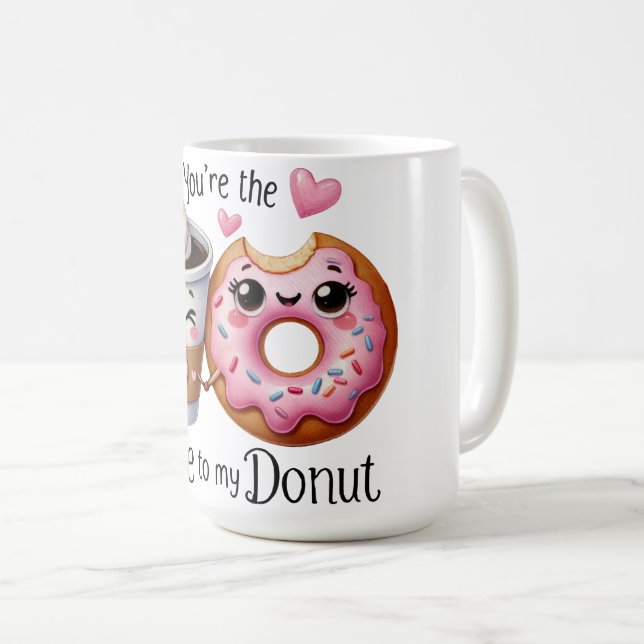 Romantischer Kaffee und Donut-Tasse Kaffeetasse (VorderseiteRechts)