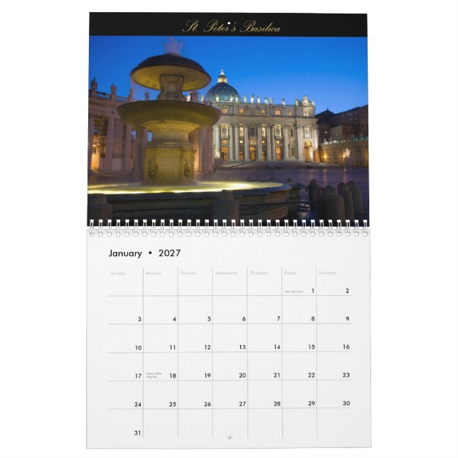 Romantischer Kalender Roms 2010 (Jan 2027)
