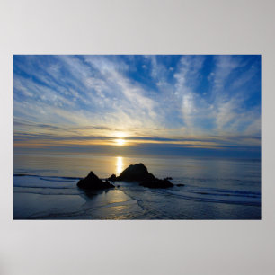 Romantischer kalifornischer Sonnenuntergang Poster