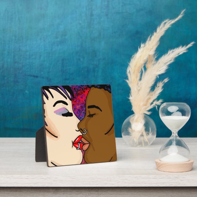 Romantischer Kiss | Interrassische Romantik Fotoplatte (InSitu)