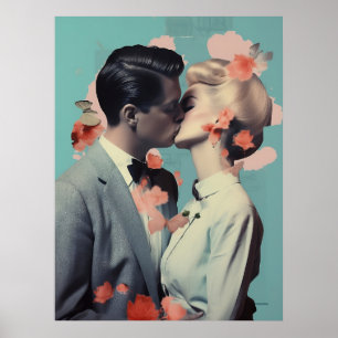 Romantischer Kuss, Print, Dekoration, Collage, Kun Poster