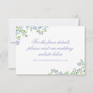 Romantischer Landhausstil Blaues Blumenrahmen Hoch RSVP Karte