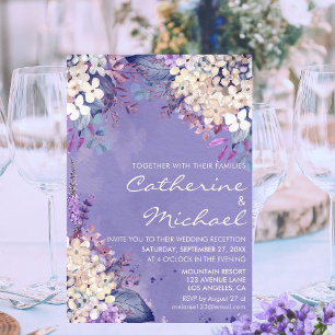 Romantischer Lavendel-Blüten-Hochzeitsempfang im F Einladung