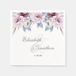 Romantischer Lavendel & Pulver Blauer Blütenblüten Serviette