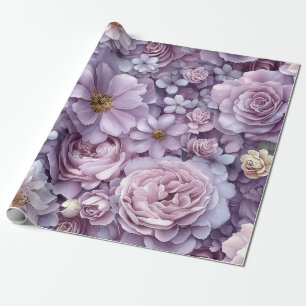 Romantischer Lavendel und Blütenfarbe Geschenkpapier