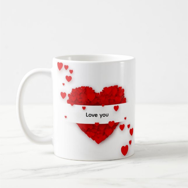 Romantischer Liebes-Herz-Kaffeebecher Kaffeetasse (Links)