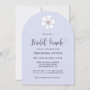 Romantischer Lilac Floral Bridal Brunch Einladung