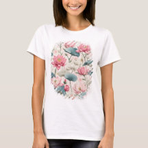 Romantischer Lotus in Rosa, Creme und Weich Grün