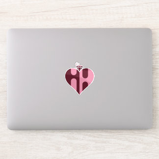 Romantischer Luxus HH Monogramm Aufkleber