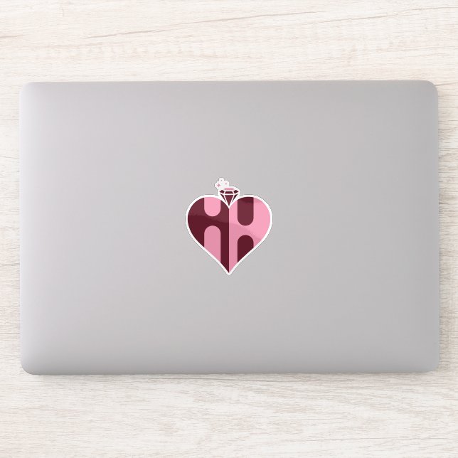 Romantischer Luxus HH Monogramm Aufkleber (Computer)