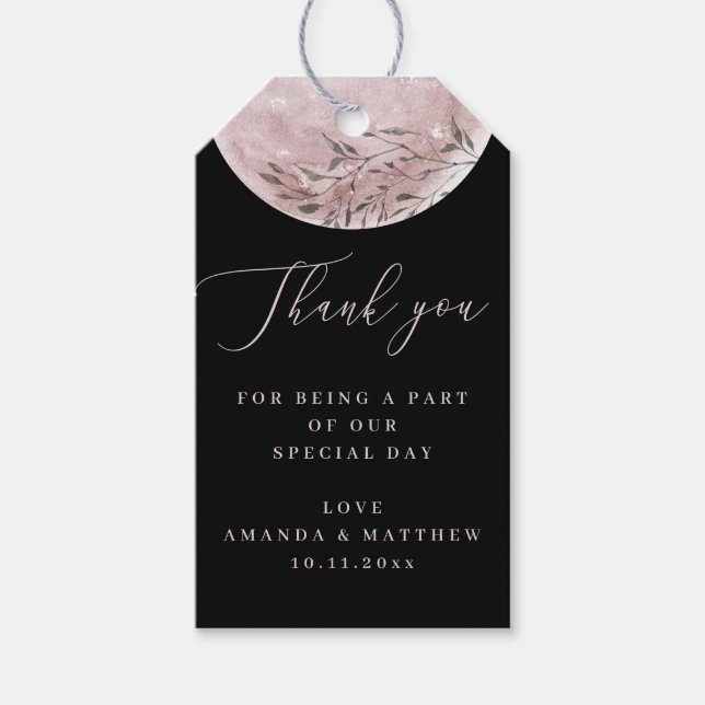 Romantischer Mond | Elegant Black Wedding Vielen D Geschenkanhänger (Vorderseite)
