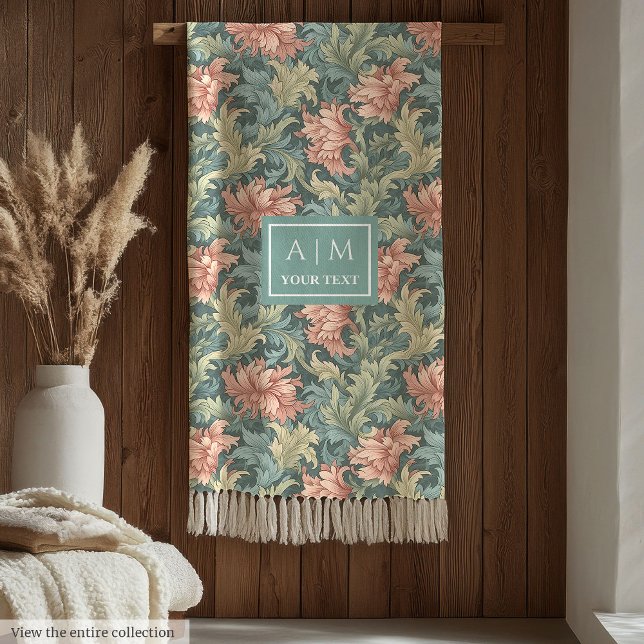 Romantischer Morris-Stil Imperativ personalisiert  Fleecedecke (Romantic Morris style pimpernel personalized cozy Fleece Blanket)