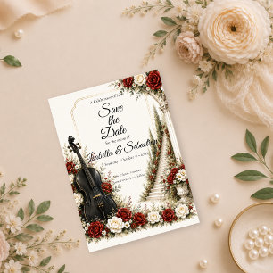 Romantischer Musikalischer Garten Eleganz Hochzeit Save The Date