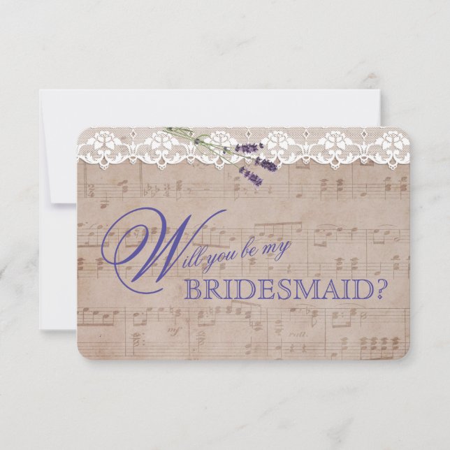 Romantischer Musiklassevent: Meinen BRIDESMAID-Ein Einladung (Vorderseite)