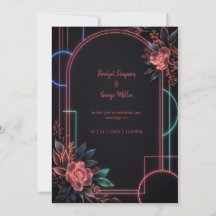 Romantischer Neon-Blumen-Hochzeitsbogen-Glanz