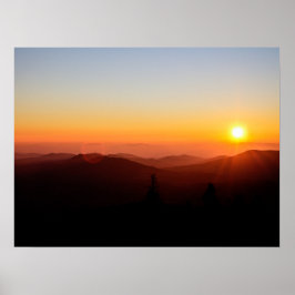 Romantischer orangefarbener Sonnenuntergang in den Poster