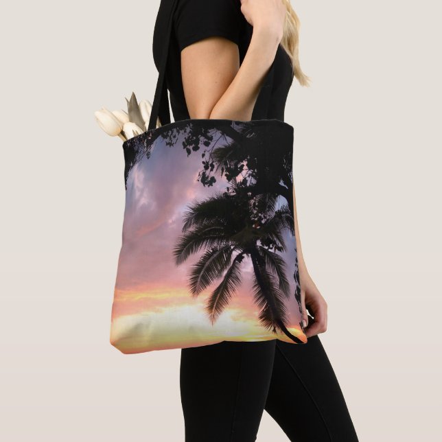 Romantischer Palm Tree Sunset Tasche (Von Nahem)