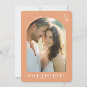 Romantischer Pfirsich Minimalistisches Foto Save The Date