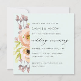 ROMANTISCHER PINK, LILA, BLUE FLORAL SCRIPT WEDD EINLADUNG