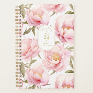 Romantischer Pink Peony Planner Planer