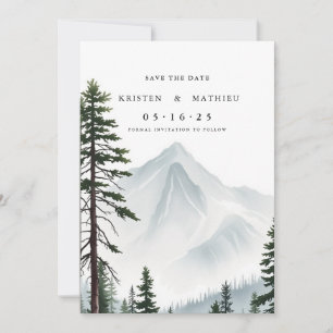 Romantischer Printable Mountain Save The Date