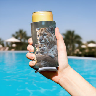 Romantischer Puma-Vater und -Junges Becher – Wilde Selters Dosenkühler