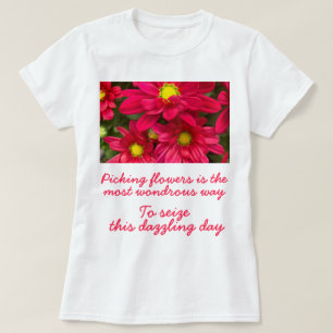 Romantischer Pun Magenta Blume Gedicht Joy Womens T-Shirt