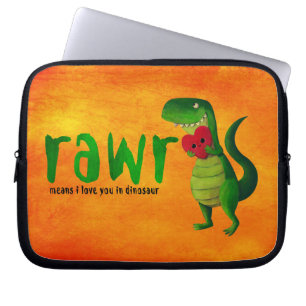 Romantischer RAWR T-rex Dinosaurier Laptopschutzhülle