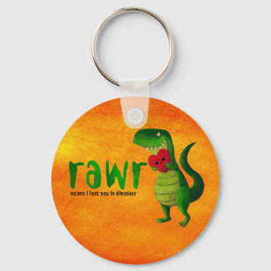 Romantischer RAWR T-rex Dinosaurier Schlüsselanhänger