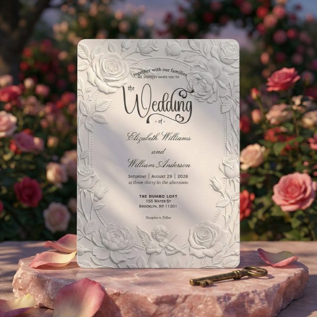 Romantischer Regency-Ära-Cupid-Violinist-Hochzeit Einladung (Von Creator hochgeladen)