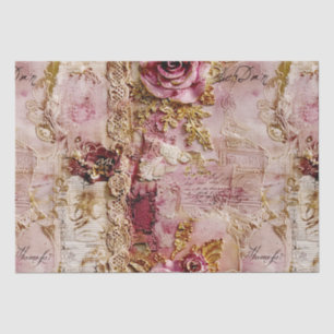 Romantischer Rokoko Dusty Rose Antik Spitze Seidenpapier