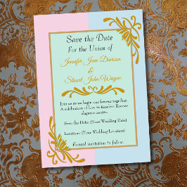 Romantischer Rokoko Floral Wedding Save The Date