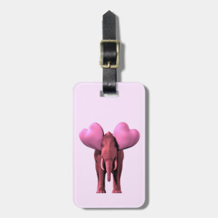 Romantischer rosa Elefant Gepäckanhänger