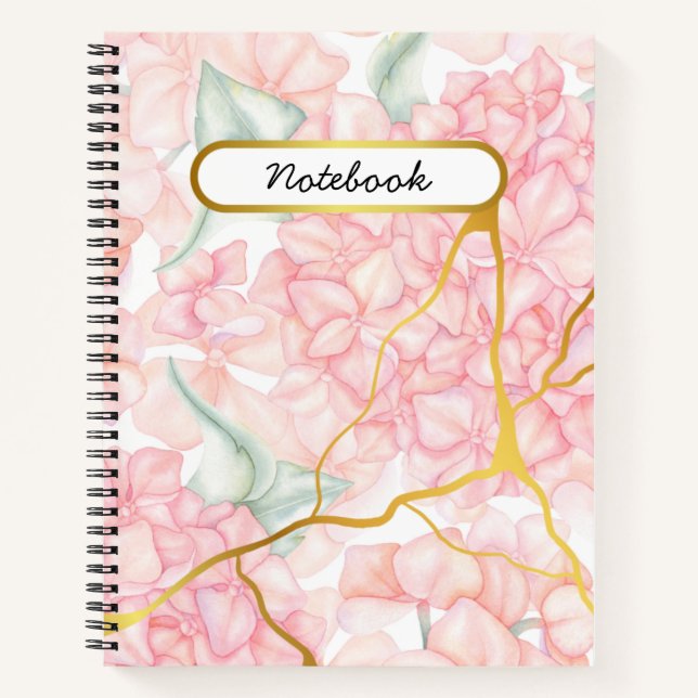 Romantischer Rosa Floral Notizbuch (Vorderseite)
