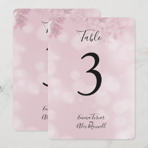 Romantischer Rosa Floral TISCHNUMMERN