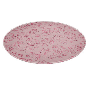 Romantischer rosa Glitter-Blumen- Schneidebrett