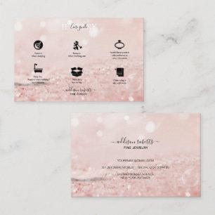 Romantischer rosa Lichteffekt Glitzer Juwelier Pfl Visitenkarte